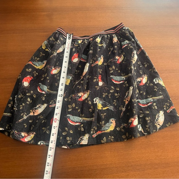 Cath Kidston Women’s Black A-Line Circle Skirt with Garden Bird Print Medium - Picture 2 of 8